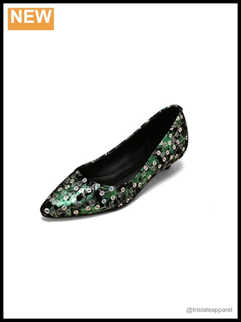 Pointed Toe Kitten Heel Pumps Genuine Leather Slip On Casual Low Heel
